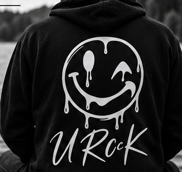 UROK hoodie, black — back print
